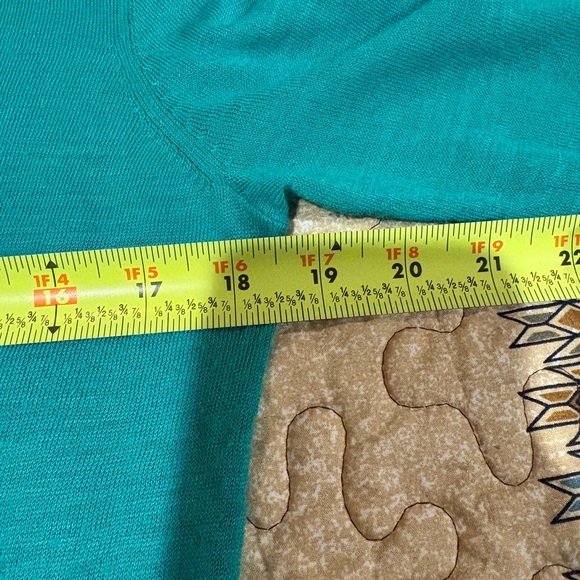 LOFT teal colored cardigan 3/4 sleeves button down closure v neck women’s M - Picture 6 of 9